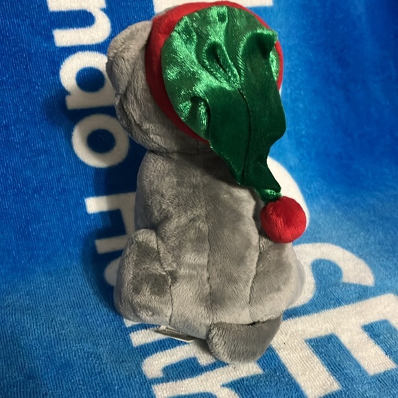 7” grey Christmas cat plush - Picture 2 of 5